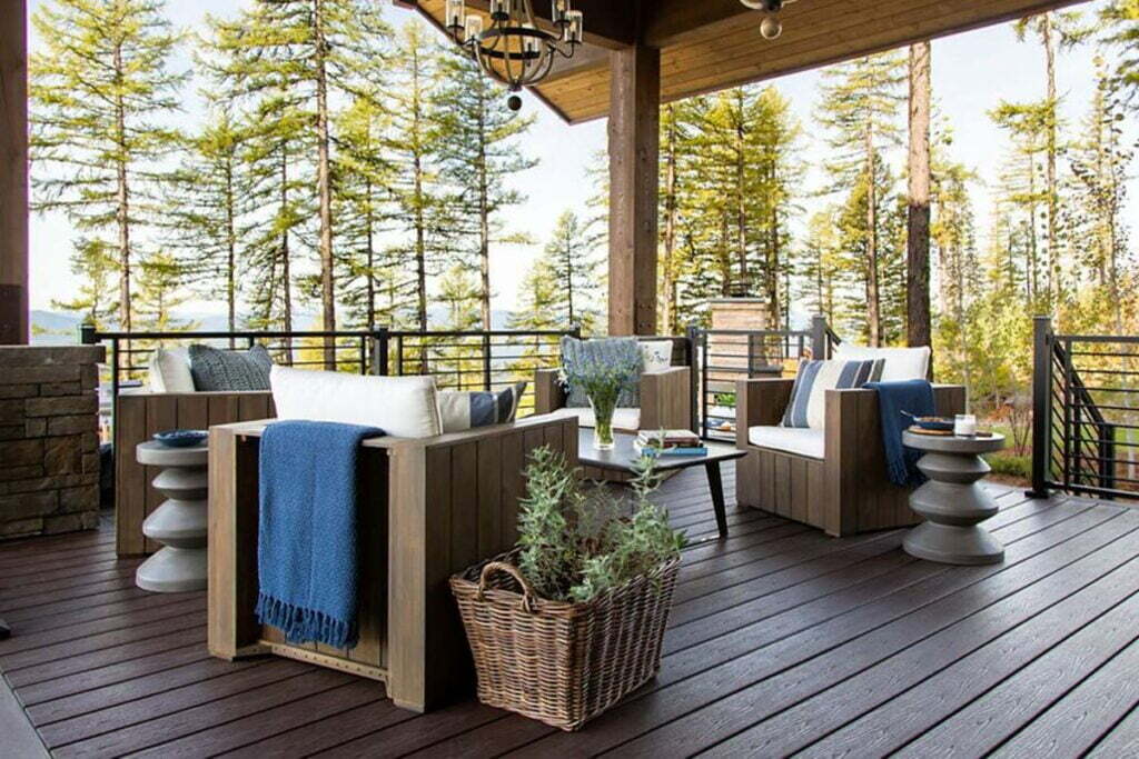 A well decorated modern deck