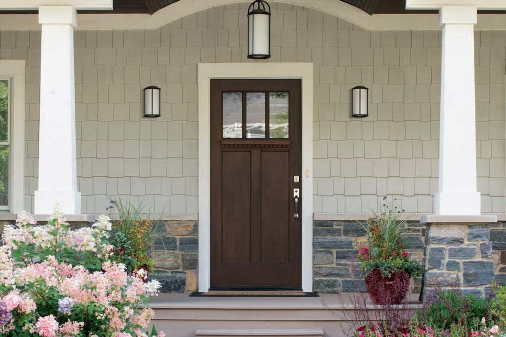 A very nice dark wood door